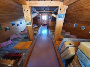 an overhead view of a room in a log cabin at Zavetišče pod Špičko in Soča