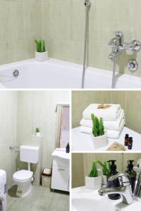 two pictures of a bathroom with a sink and a toilet at Apartments Herceg in Međugorje +20 photos