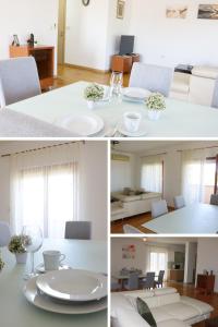 a collage of photos of a living room and a dining room at Apartments Herceg in Međugorje