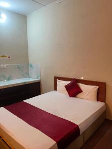 a bedroom with a bed and a bath tub at MercuryFM 103 Guest House - Colombo 3 in Colombo