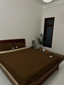 a bedroom with a large bed and a mirror at Lita Homestay in Thôn Trường Giang +3 photos