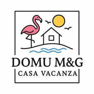a logo of a flamingo and a house at DomuMnG in Elmas