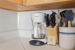 a blender sitting on top of a kitchen counter at Chalet #17 in Stevensville