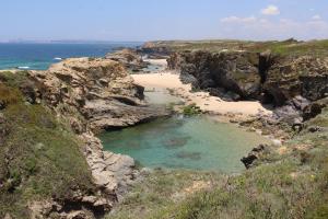 a view of a beach with rocks and water at Minha Alegre Casinha in Sines +25 photos