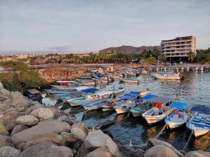 a bunch of boats are docked in the water at Brisa Suave Studio Suite in Punta Mita