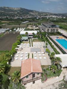 an aerial view of a resort with a pool at TRUVA LİFE OTEl in Samandağı