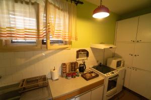 a kitchen with a counter top with a microwave at Smestaj Vanja in Arilje