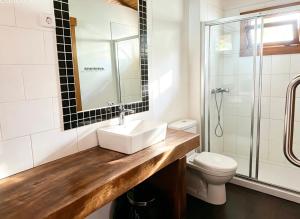 a bathroom with a sink and a toilet at ECO-POR in Rio do Ouro