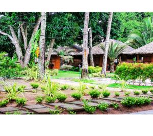 a garden with plants and a house in the background at Severina Lodge in San Juan