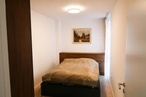 a small bedroom with a bed in a room at Nest apartament in Peje