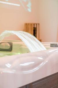 a bathroom sink with a water hose at L'essentiel in Le Creusot +8 photos