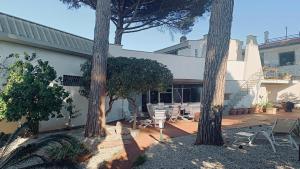 a group of trees in front of a house at Villa Luce by Italy Home eXperience in Santa Marinella
