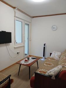 a living room with a couch and a coffee table at APARTMAN Verica 2025 in Vrdnik