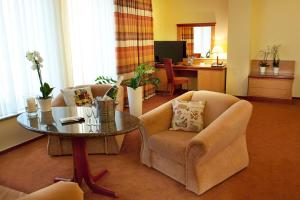 TV a/nebo společenská místnost v ubytování Hotel Amadeus