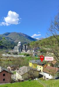 a town with a red heart on a mountain at Cà MEA in Re