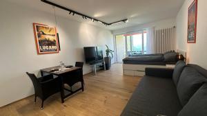 a living room with a couch and a table at Bella-Lugano in Aldesago