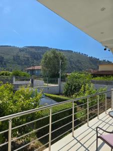 a view from the balcony of a house at Villa Ndoni in Berat