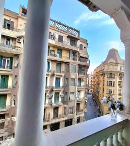 a view of a building from the balcony of a building at An ancient pal ace in Cairo