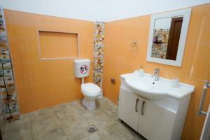 a bathroom with a toilet and a sink at Apartments Valentinaa in Gevgelija