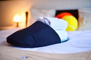 Postel nebo postele na pokoji v ubytování Hotel Biscuit