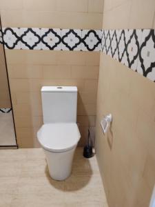 a bathroom with a white toilet in a room at Gure Bidetxe in San Andrés +21 photos