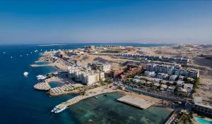 an aerial view of a resort in the ocean at Swiss Wellness Boutique Hotel Hurghada in Hurghada