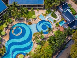 an aerial view of a pool at a resort at Siam Bayshore Resort Pattaya in Pattaya South