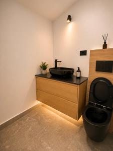 a bathroom with a sink and a toilet at Da Vinci Luxury Home Otopeni in Otopeni +6 photos