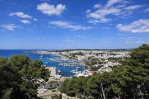 a view of a harbor with boats in the water at Hotiday Rooms Torre Pali in Torre Pali
