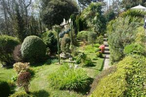 a garden with lots of plants and trees at Westcliffe chalets channel view in Niton