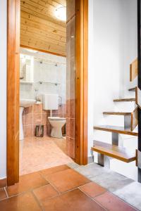 a bathroom with a toilet and a sink at Albatros in Bovec