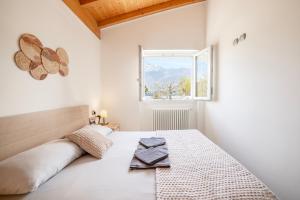 a bedroom with a bed and a window at Camping Italia 90 Apartments in Domaso