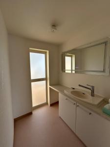 a bathroom with a sink and a mirror at コテージ銚子百里 in Hasaki +61 photos