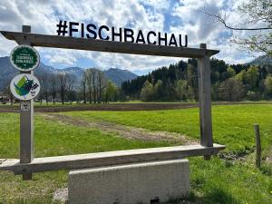 a sign for a park with a sign for a field at Apartment Virgo7 - stylisch, neuerbaut und topausgestattet in Fischbachau