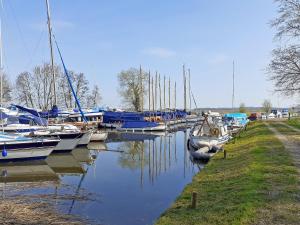 a bunch of boats are docked in the water at Elm Loft in Upton