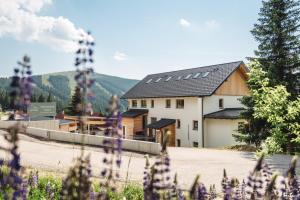 a house with solar panels on the roof at Weinebene Apart in Weinebene