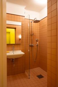 a bathroom with a shower and a sink at The Residence in Oslo +12 photos