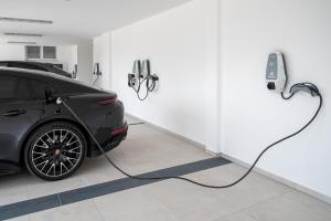 a car is being charged in a garage at Diamond2 Hotel in Zagreb