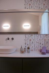 a bathroom with a sink and a counter with a sink at Casa MaeVi in Galzignano