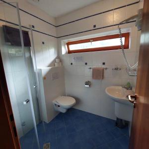a bathroom with a toilet and a sink at Renerovka 93 in Dolní Malá Úpa +29 photos