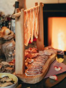 a close up of a rack of food on a table at Il Roccolino in Valsecca