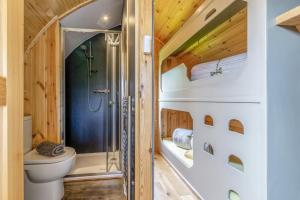 a bathroom with a shower and a toilet at 1 Bed in Barnacre oc-w34347 in Catterall