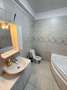 a bathroom with a sink and a toilet at RC RelaxApart 602 in Dudu