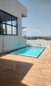a swimming pool in the middle of a house at Casa De Valentina in Tiradentes