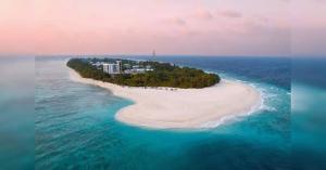 an island in the middle of the ocean at Ukulhas Villa Hotel & Spa in Ukulhas