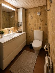 a bathroom with a tub and a toilet and a sink at CLOUD No3 Schweizer Chalet-Wohnung mit zentraler Klimaanlage in Matten +18 photos