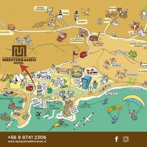 a map of melbourne showing the attractions at Mediterraneo Hotel in Iquique
