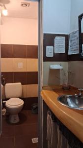 a bathroom with a toilet and a sink at BelDaMar in Capilla del Monte
