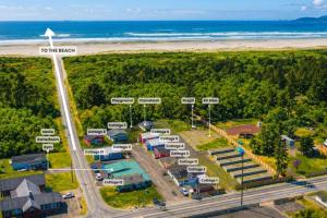 an overhead view of a parking lot at the beach at Cozy Loft Tiny House by Ocean Spray Beach in Grayland
