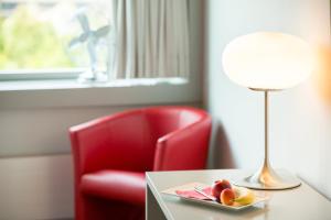 Χώρος καθιστικού στο Dasbreitehotel am Rhein
